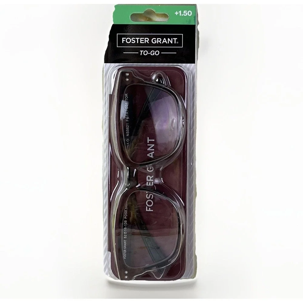 Foster Grant Reading Glasses TO GO Ultra Slim Protective Case FGTRTG01 +1.50 NEW